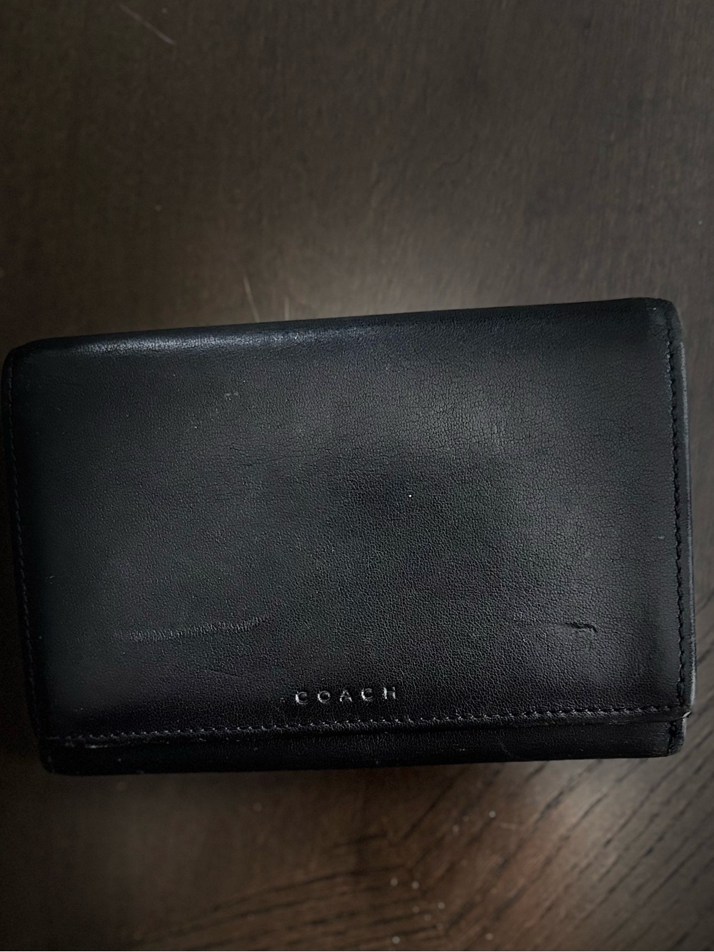 Coach Black Leather Fold Wallet